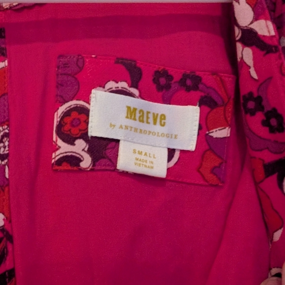 Maeve by Anthropologie Wrap Dress Pink Floral Long Sleeve - Picture 3 of 7